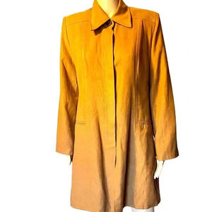 Toupy Paris Made in France Uni/Brown Button Front Trench Coat Women Size S-M